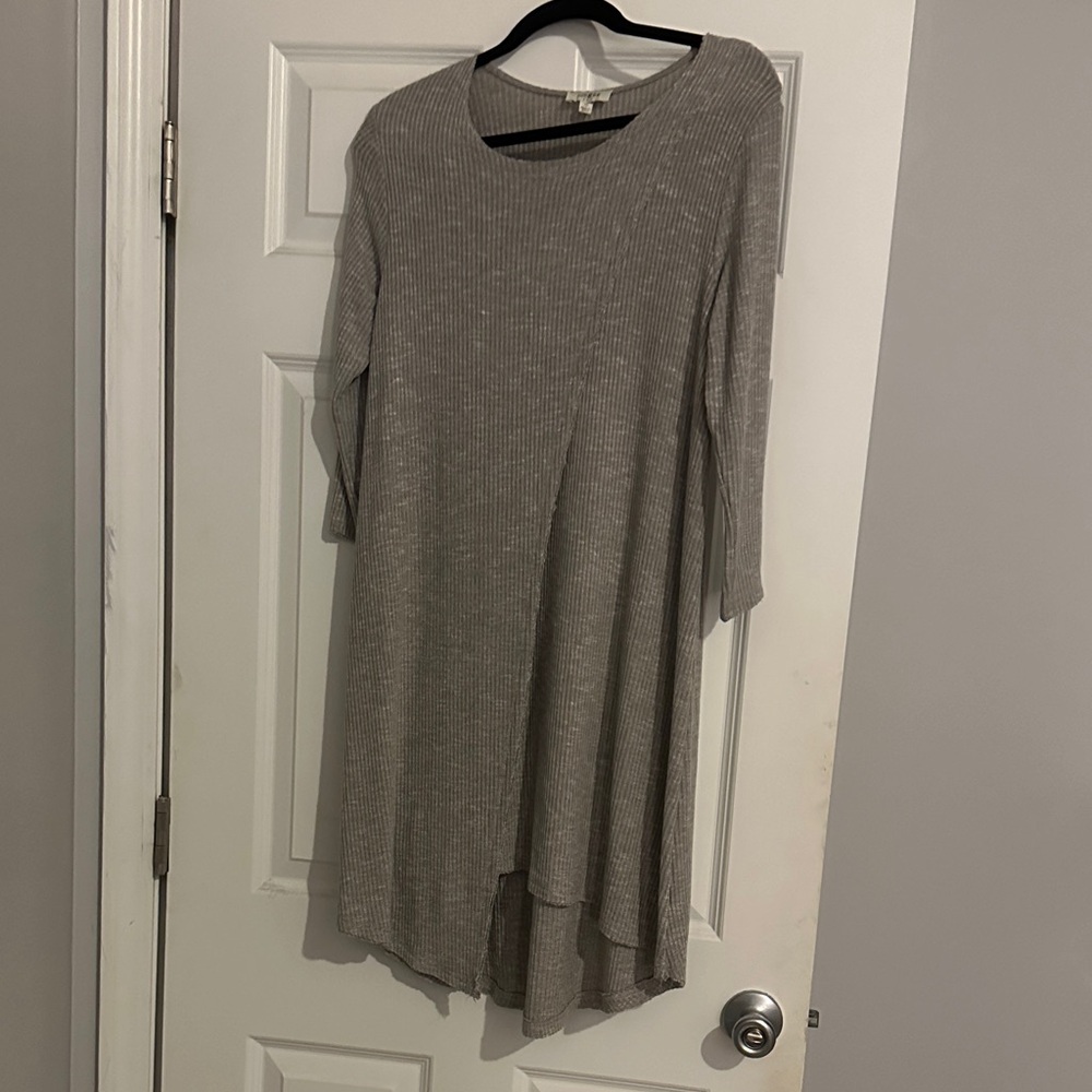 Umgee Gray High Low Knit Dress